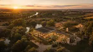 Vista de la Vega de Aranjuez desde la finca Alto del Cenador al atardecer